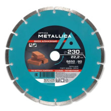 Диск алмазный отрезной сегментный METALLICA Optima 230x22,2 мм, H=7 мм по бетону, кирпичу Диск алмазный отрезной сегментный METALLICA Optima 230x22,2 мм, H=7 мм по бетону, кирпичу