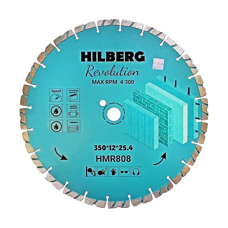 Диск алмазный отрезной 350x25,4x12 Hilberg Revolution HMR808