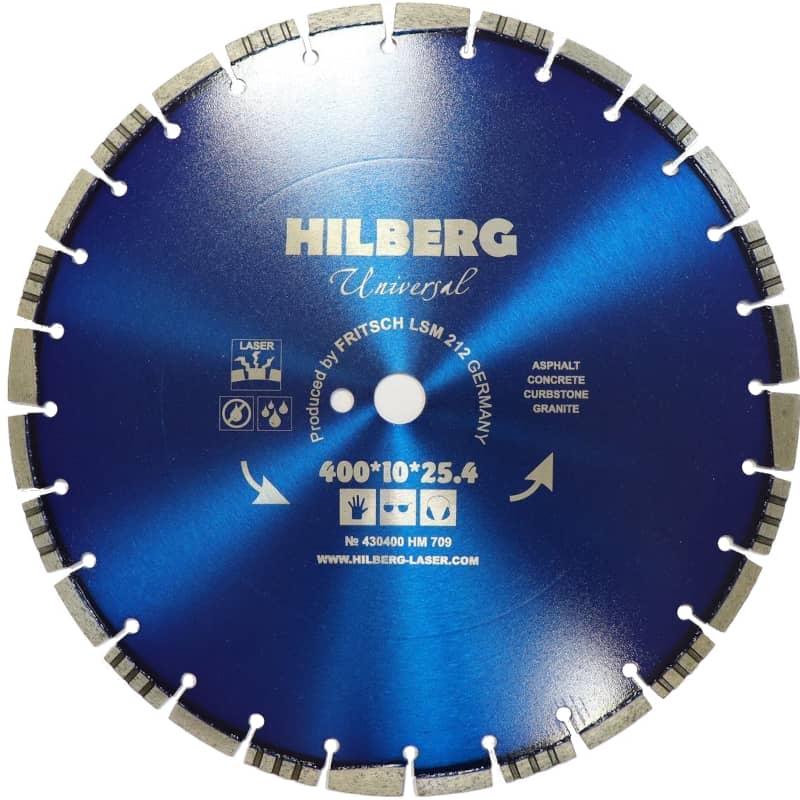 Алмазный диск Hilberg Universal Laser d 400 мм Алмазный диск Hilberg Universal Laser d 400 мм