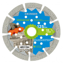 Диск алмазный отрезной сегментный Kronger 125x10x22,23 Universal Диск алмазный отрезной сегментный Kronger 125x10x22,23 Universal