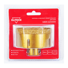 Коронка алмазная универсальная Elitech 83 мм х М14