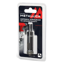 Коронка алмазная METALLICA Ultra 16х70 мм, #46, с сверлом, по керамограниту, плитке, в блистере