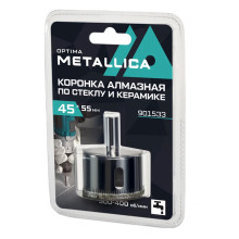 Коронка алмазная METALLICA Optima 45x55 мм, #80, по стеклу, плитке, 1 шт, в блистере.