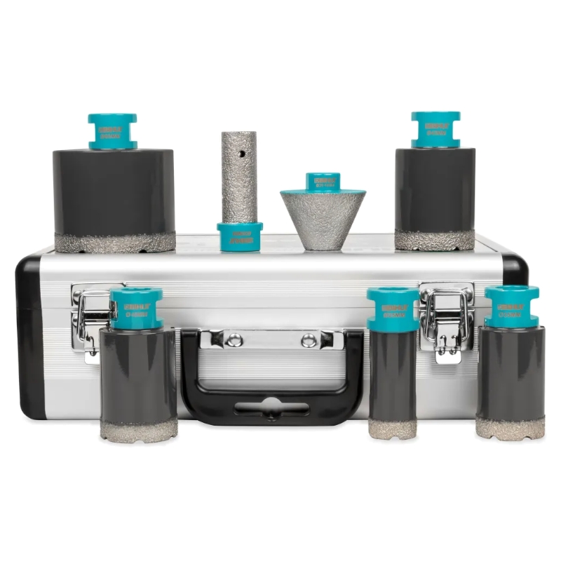 Набор коронок алмазных BIHUI 25/35/40/45/68 мм + Фреза 20 мм + Фреза конусная 20-48 DBDMS7