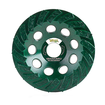 Чашка алмазная шлифовальная турбо Messer DIY по бетону и граниту 125D-5T-7.2W-22.2 Чашка алмазная шлифовальная турбо Messer DIY по бетону и граниту 125D-5T-7.2W-22.2