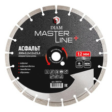 Сегментный алмазный диск Diam Асфальт Master Line+ d 300х3,2х12х25,4 Сегментный алмазный диск Diam Асфальт Master Line+ d 300х3,2х12х25,4