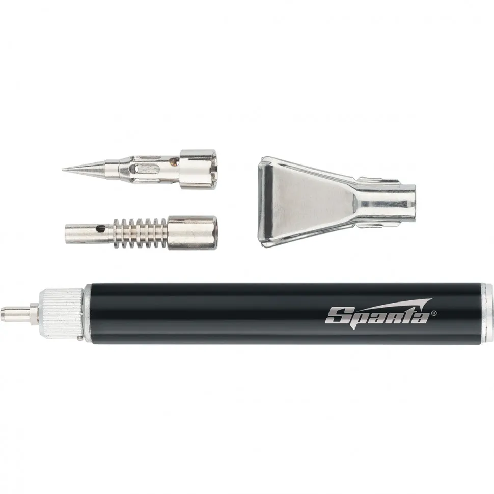 Горелка газовая, тип Карандаш + 2 насадки для пайки, 200 мм Sparta