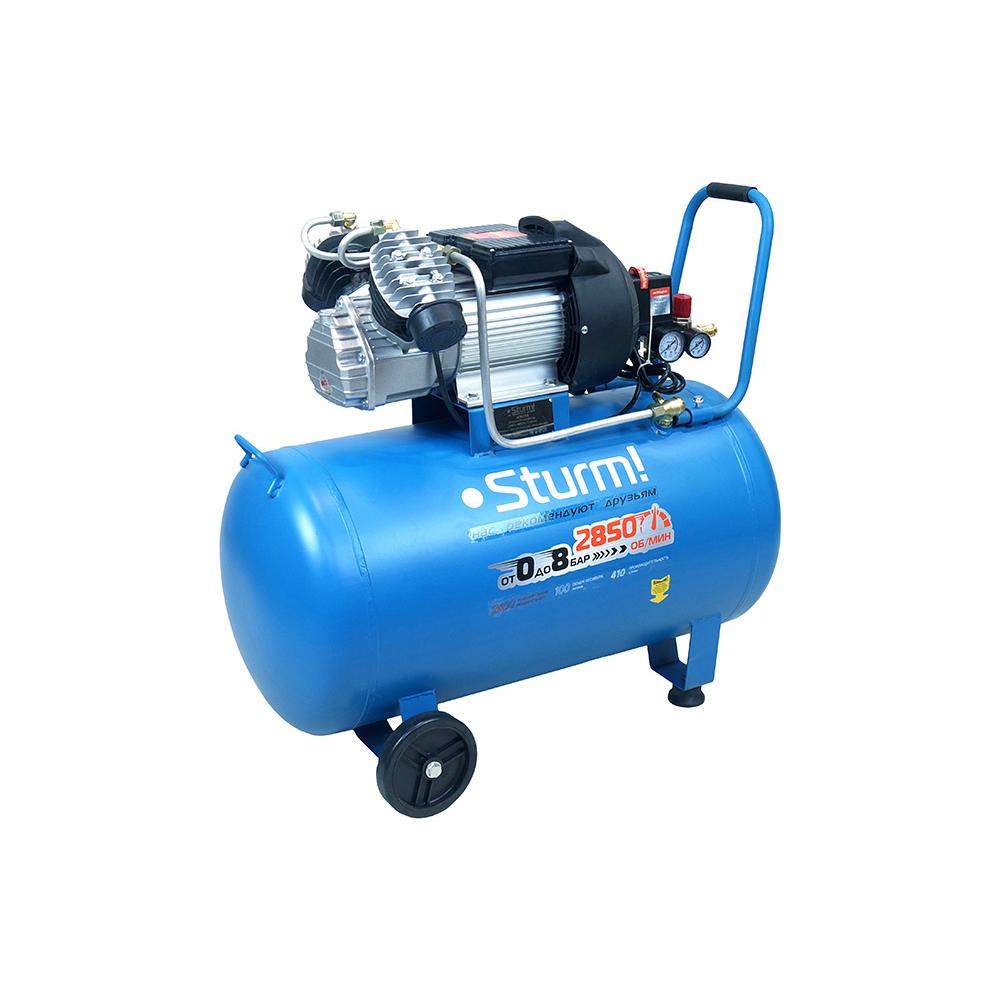 Компрессор воздушный масляный Sturm! AC932100, 2,4кВт, 410л/мин, ресивер 100л, прямой привод Компрессор воздушный масляный Sturm! AC932100, 2,4кВт, 410л/мин, ресивер 100л, прямой привод