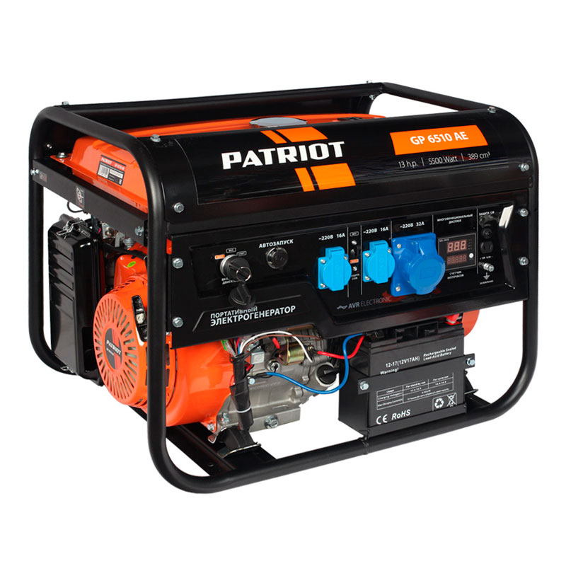 Генератор бензиновый PATRIOT GP 6510AE Генератор бензиновый PATRIOT GP 6510AE