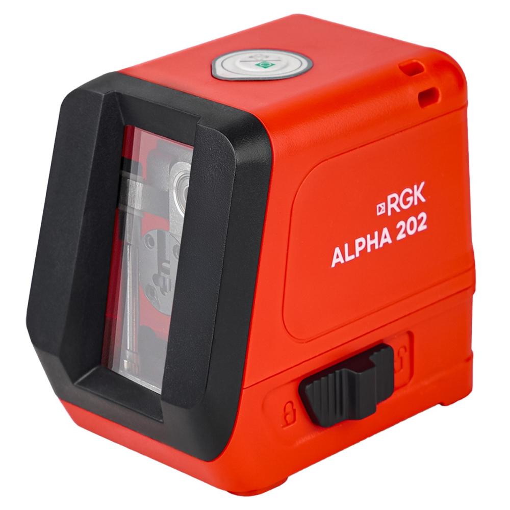Уровень лазерный RGK ALPHA 202 с калибровкой с зелёным лучом