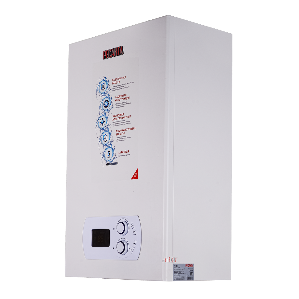 Котел газовый настенный двухконтурный Ресанта ГК-24
