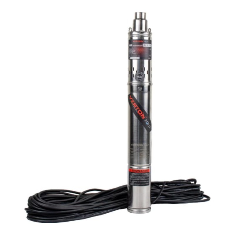Скважинный винтовой насос Verton DW90/550S (550Вт,Qmax 32л/мин,Hmax 90м,d насоса 76мм, верх.забор)