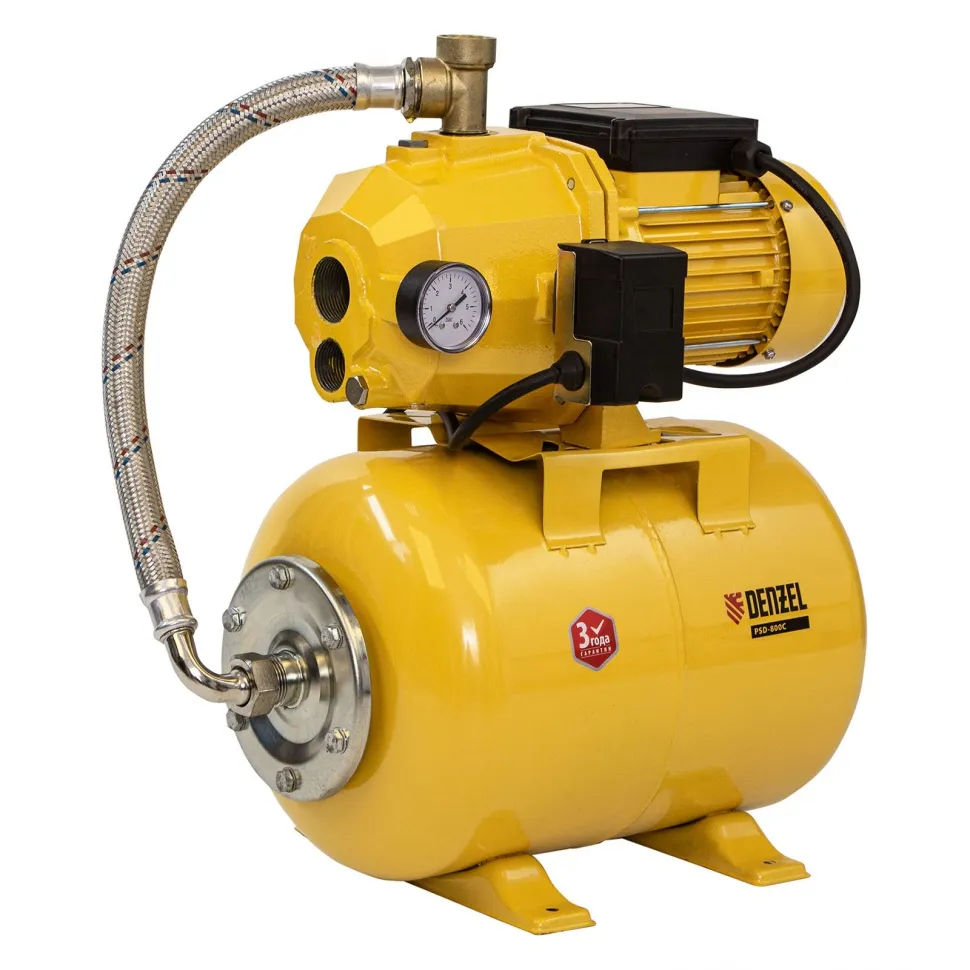 Насосная станция эжекторная Denzel PSD800C, 800 Вт, 2400 л/ч, ресивер 24 л, всасывание 20 м Насосная станция эжекторная Denzel PSD800C, 800 Вт, 2400 л/ч, ресивер 24 л, всасывание 20 м