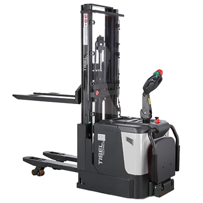 Самоходный штабелер с дублированным подъёмом Tisel ESi2029 DX Li-Ion с платформой и бок. поддержкой