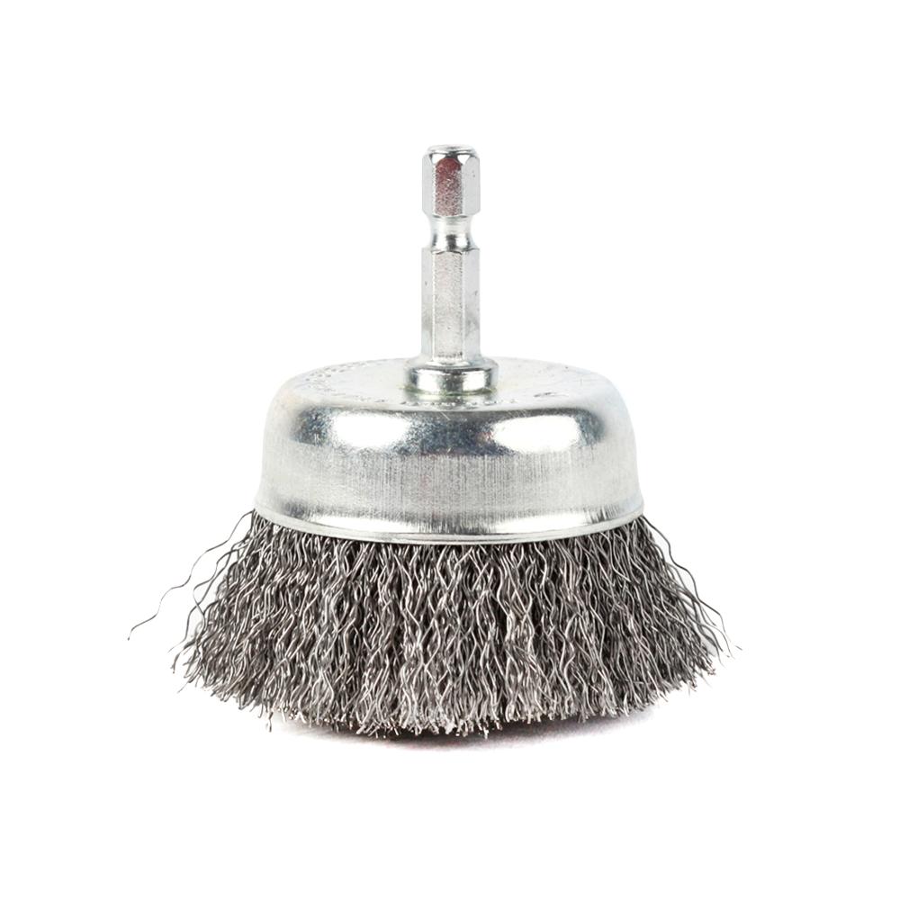 Щетка PATRIOT чашеобразная для дрели, 50 мм НЕХ, жесткая, металлическая