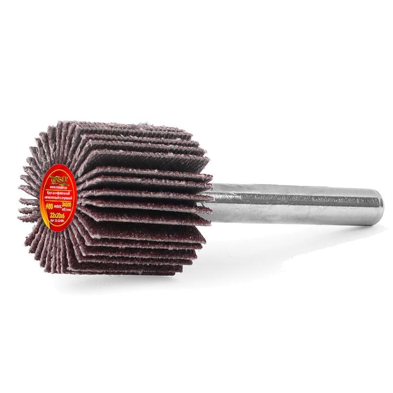 Круг MESSER шлифовальный лепестковый с оправкой (на шпильке) 22х20х6 #80