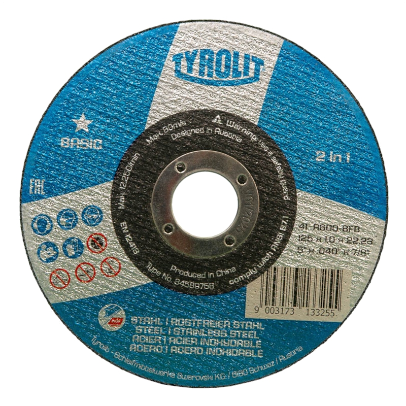 Диск отрезной Tyrolit 41 125x1,0х22,2 A60Q-BFB 2in1 BASIC (упаковка 25 шт.)