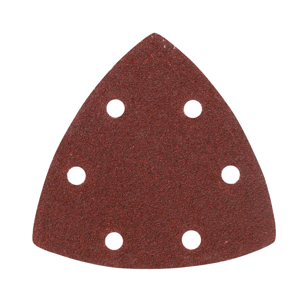 Треугольник шлифовальный PATRIOT на липучке / 80х80х80мм / Р60 / 6 отверстий / 5 шт / абразивный