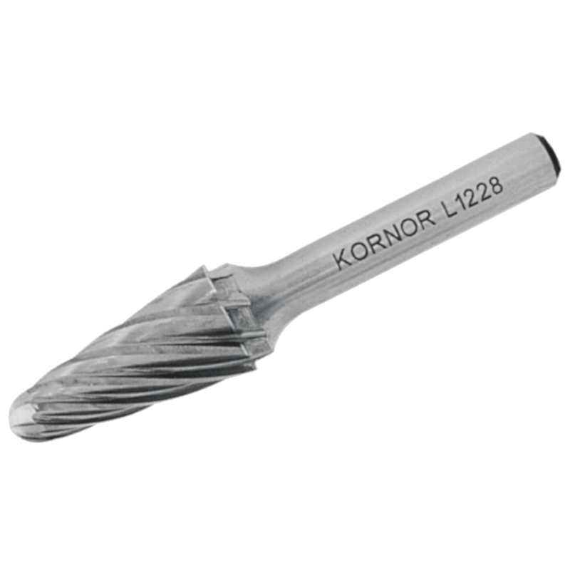 Борфреза сфероконическая KORNOR L0513NFM03 по алюминию (крупная насечка)