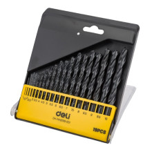 Набор сверл по металлу hss DELI DH-MHZ019-ED1 (1-10мм, 19 шт) пластиковый кейс 112192
