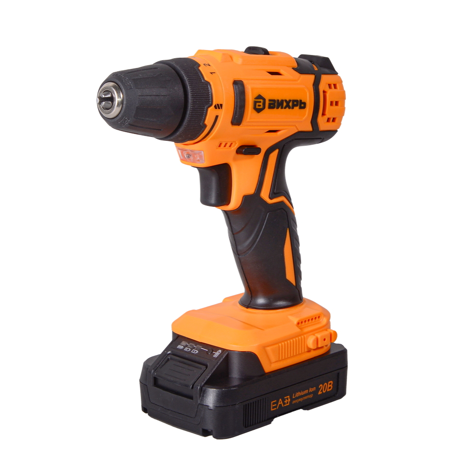Дрель-шуруповерт аккумуляторная Вихрь ДА-20Л-2К 2,0 А/ч