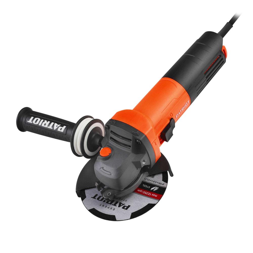 Машина углошлифовальная сетевая (УШМ) PATRIOT AG 125, 850Вт, диск 125мм Машина углошлифовальная сетевая (УШМ) PATRIOT AG 125, 850Вт, диск 125мм