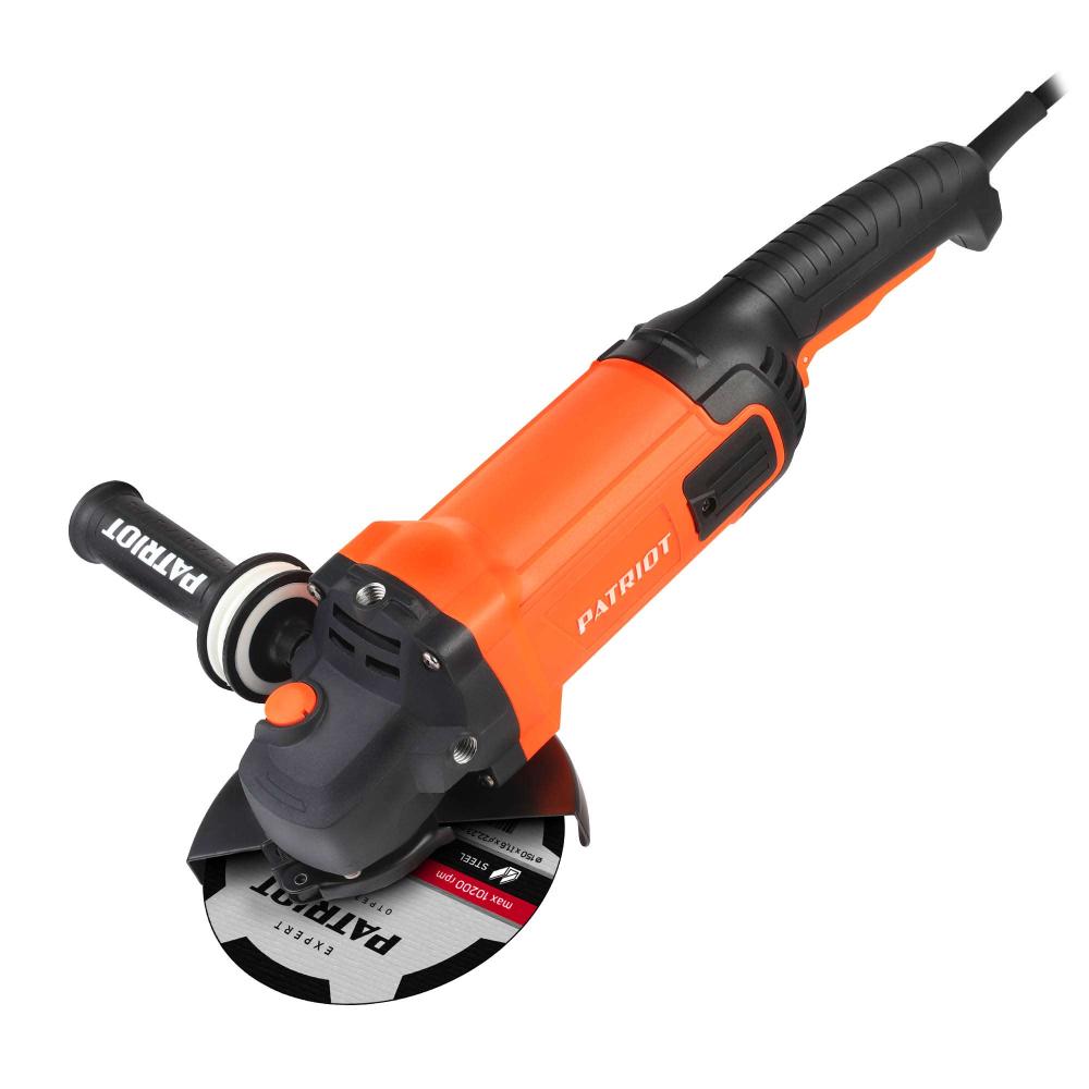 Машина углошлифовальная сетевая (УШМ) PATRIOT AG 190, 2000Вт, диск 180мм Машина углошлифовальная сетевая (УШМ) PATRIOT AG 190, 2000Вт, диск 180мм