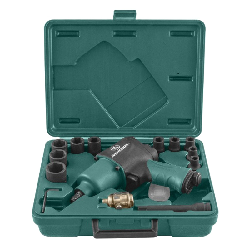 Гайковерт пневматический ударный Jonnesway JAI-1044K 1/2 DR с аксессуарами, 17 предметов